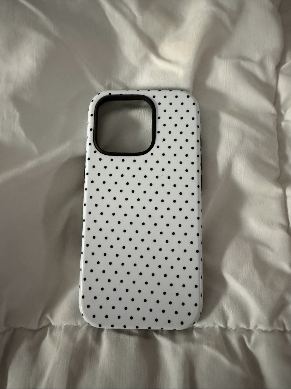 White Polka Dot Protective Phone Case - Compatible iPhone Case iPhone 16 Pro